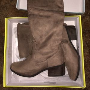 Taupe Over The Knee Boots